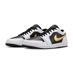 Nike Air Jordan 1 low White Black Metallic Gold