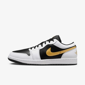 Nike Air Jordan 1 low White Black Metallic Gold